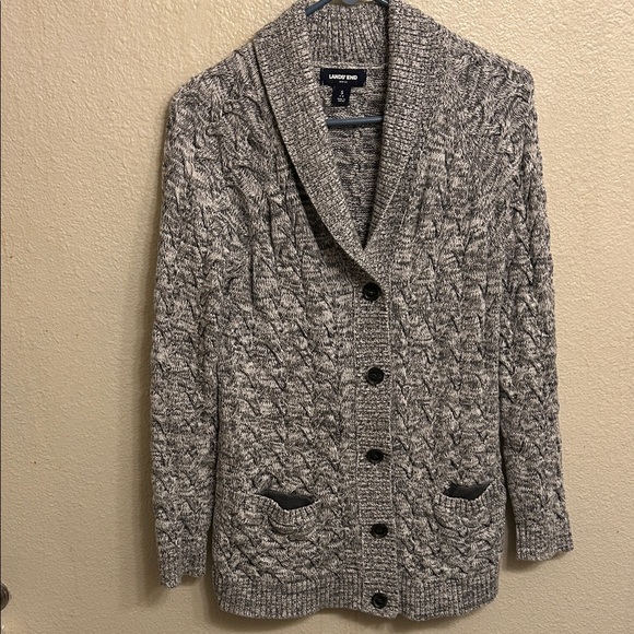 Lands’End Drifter Women Gray Thick Knit Button Down Cardigan Sweater Size Small - Picture 1 of 3